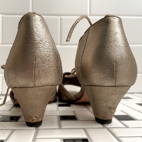 Anthropologie Luiza Perea Deco Heels - Silver Peep Toe Heels - Picture 6 of 9